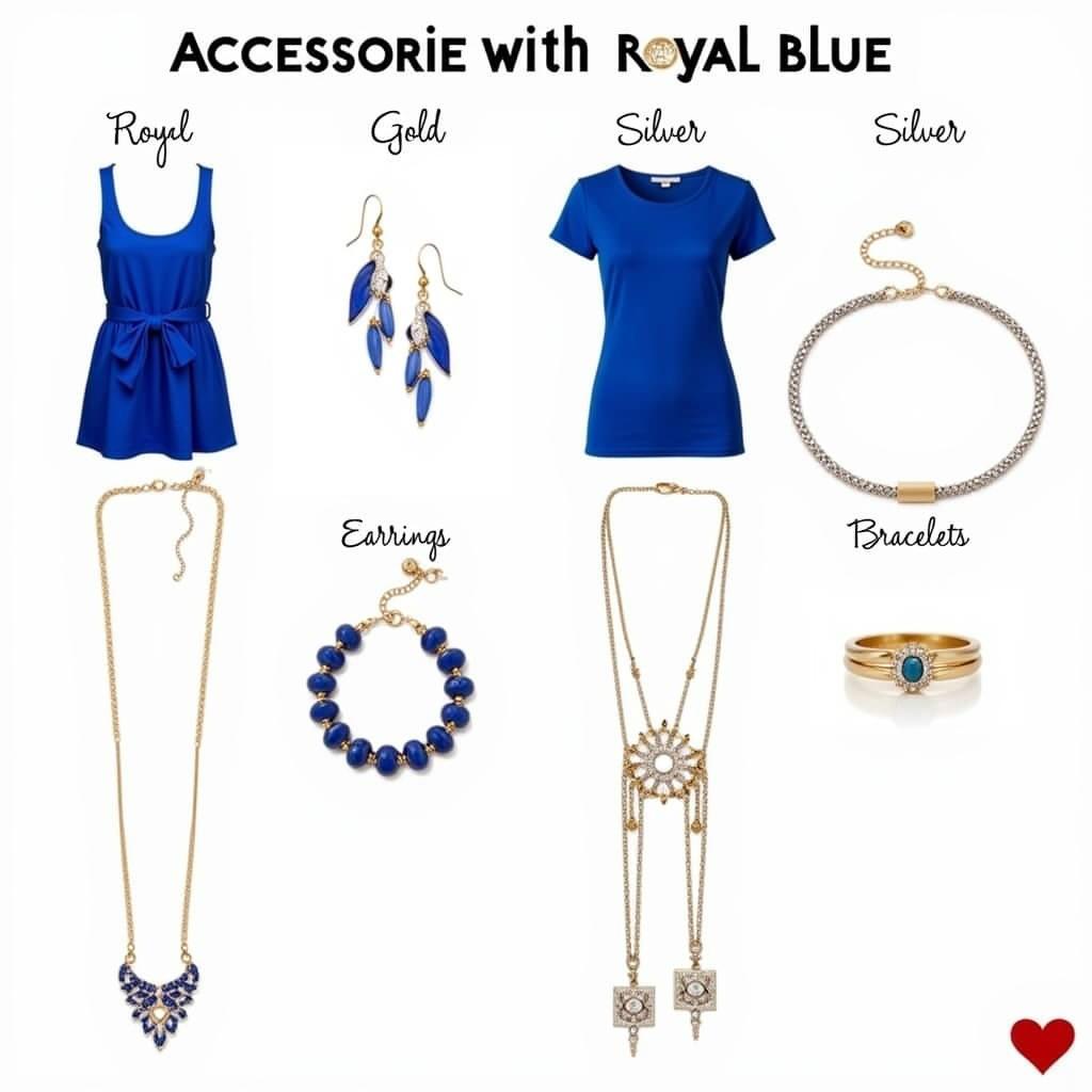 Accessorizing Royal Blue Outfits with Gold and Silver Jewelry