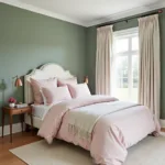 Sage Bedroom with Blush Pink Accents