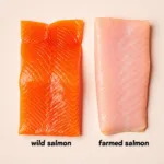 Wild vs. Farmed Salmon Color Comparison