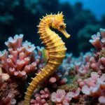 Seahorse Camouflaged on a Coral Reef