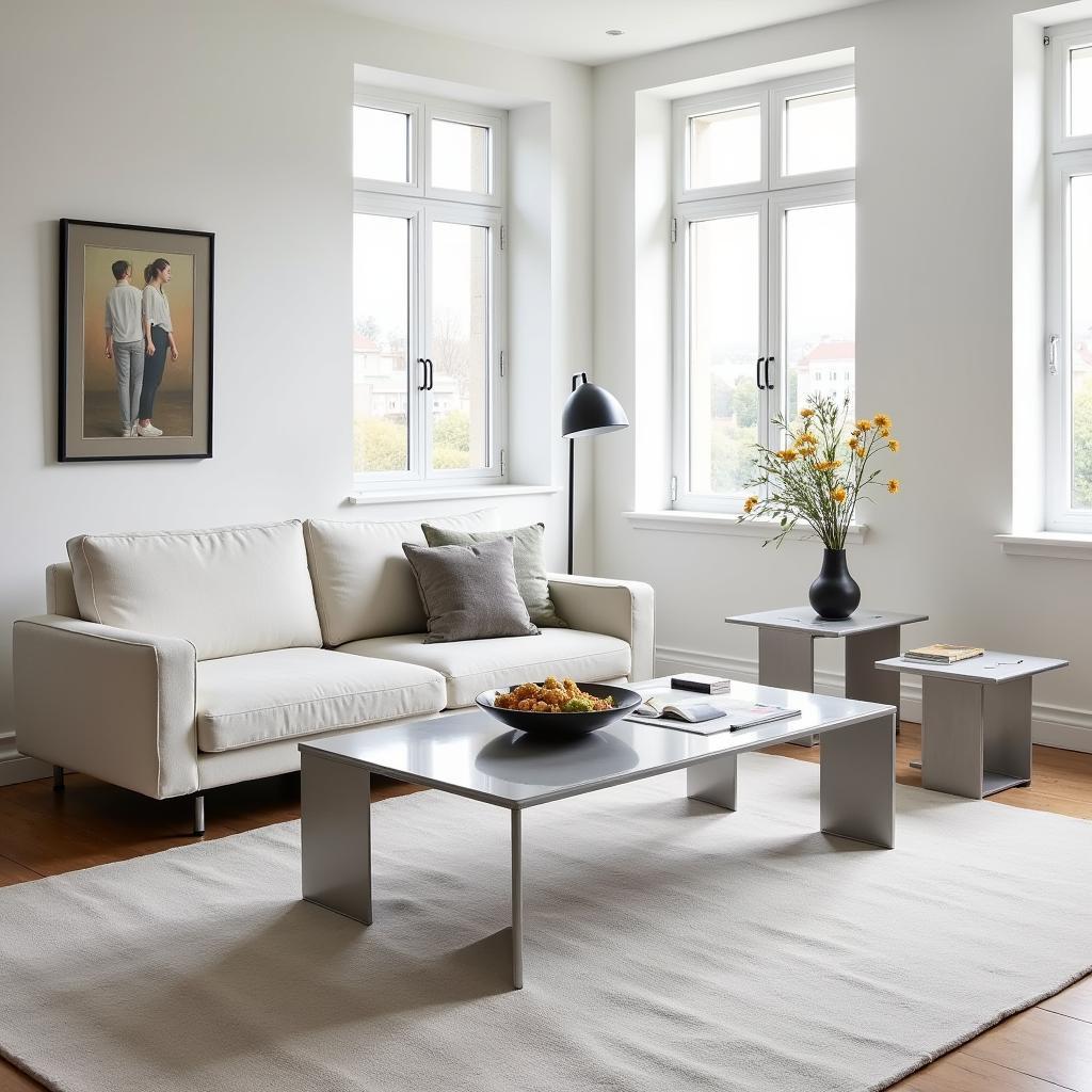 Silver Alloy Furniture in a Modern Living Room