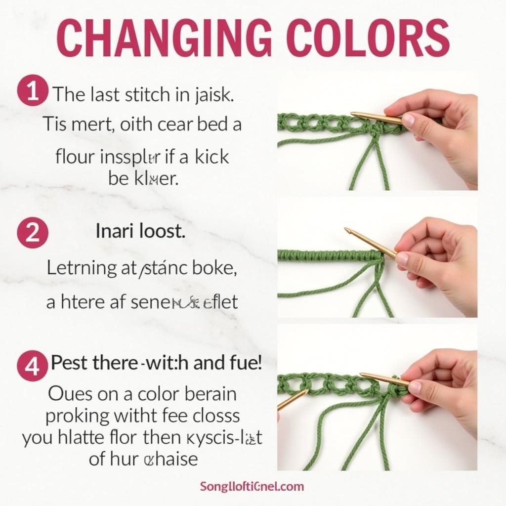 Changing Colors Mid-Row with Single Crochet