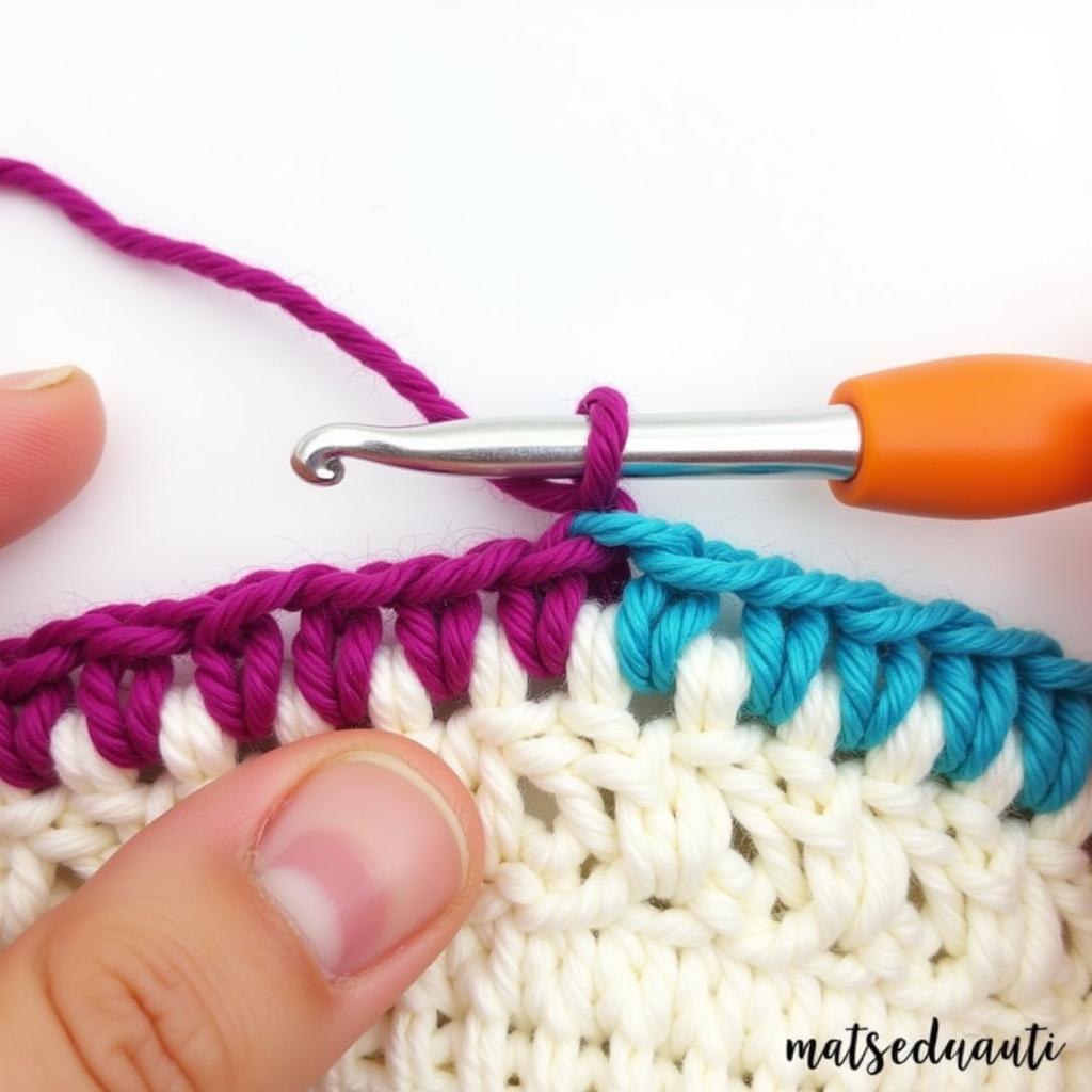 Slip Stitch Color Change in Crochet