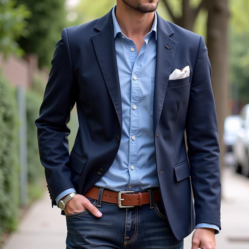 Smart Casual Blue Jeans Outfit