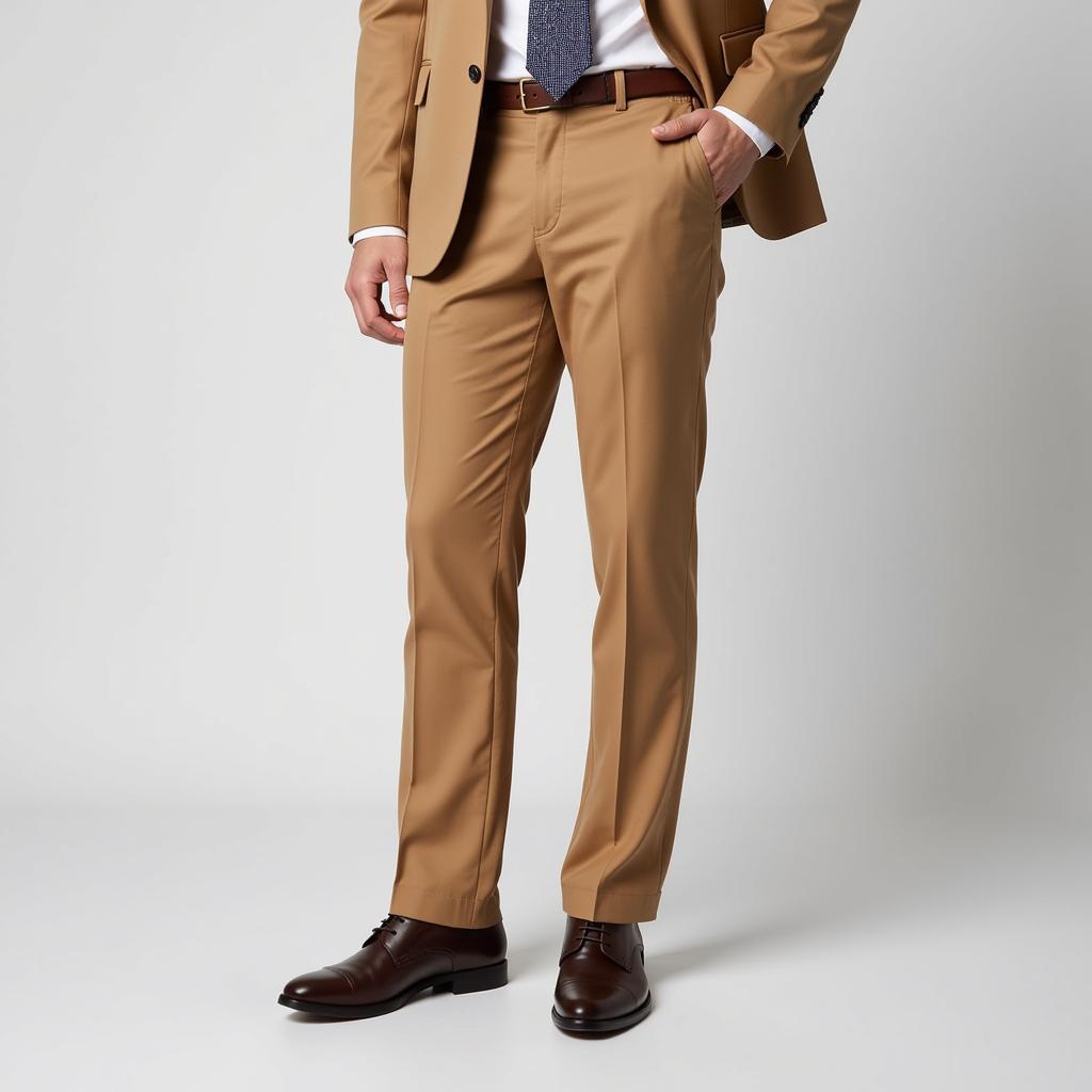 Tan Suit with Brown Shoes for a Formal Look