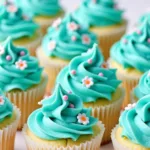 Teal Frosting Cupcakes