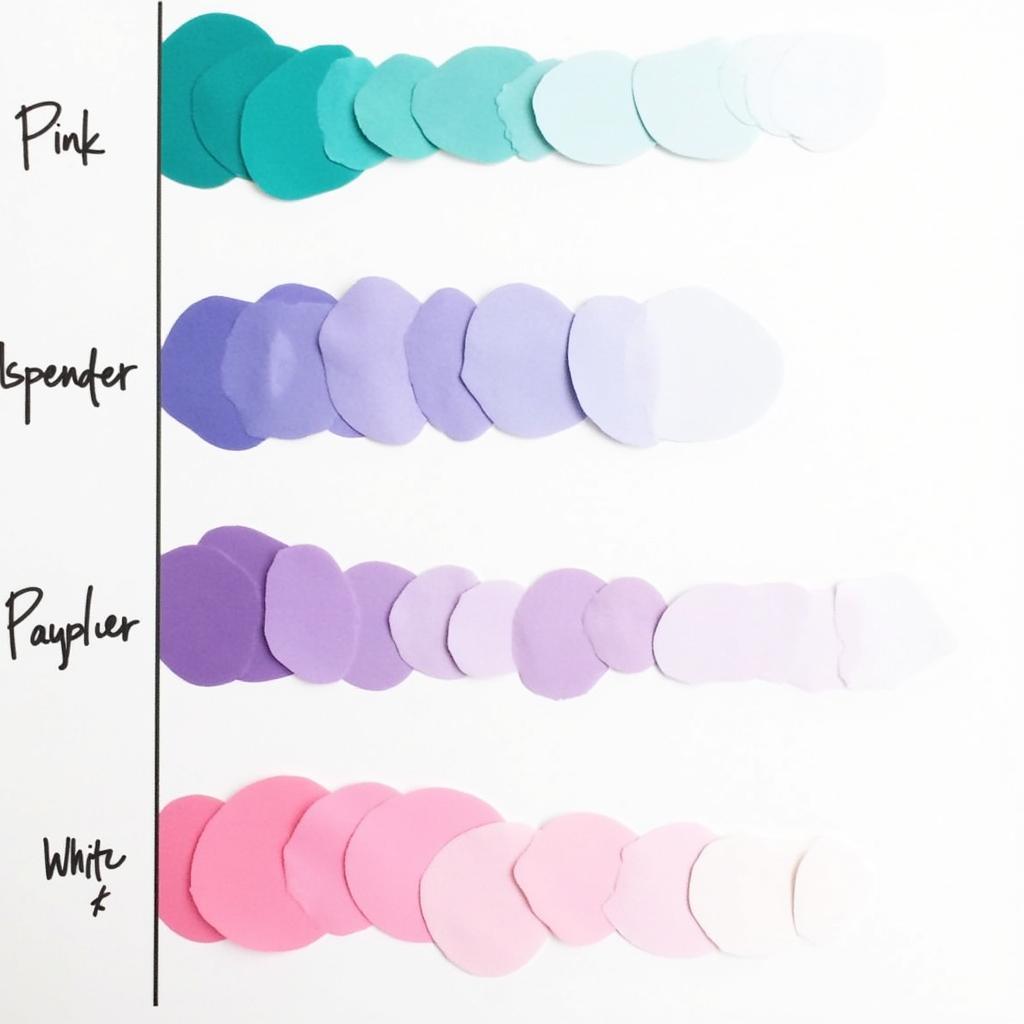 Teal and Pink Color Mixing Chart