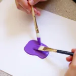 Testing the Mixed Purple Paint on Paper