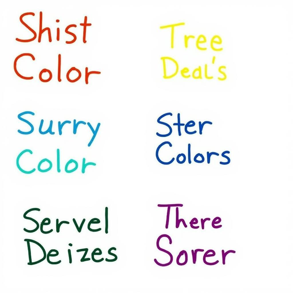 Text Color Examples in Paint