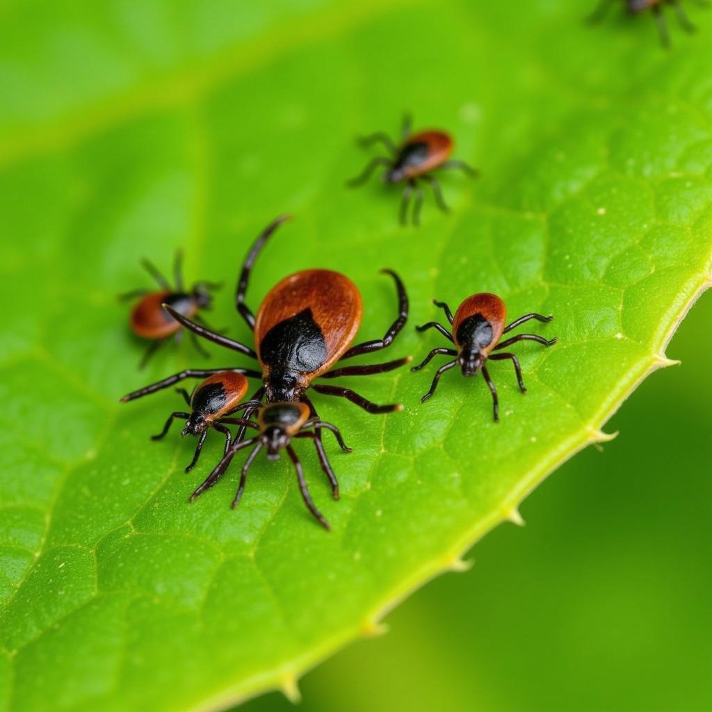 Ticks on a Leaf