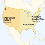 Time Zone Map of California and Colorado