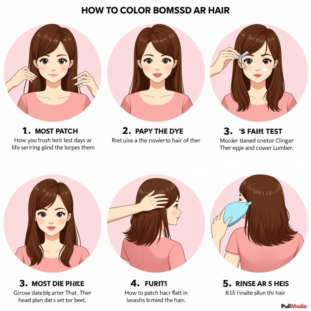 Illustrative guide for at-home hair coloring