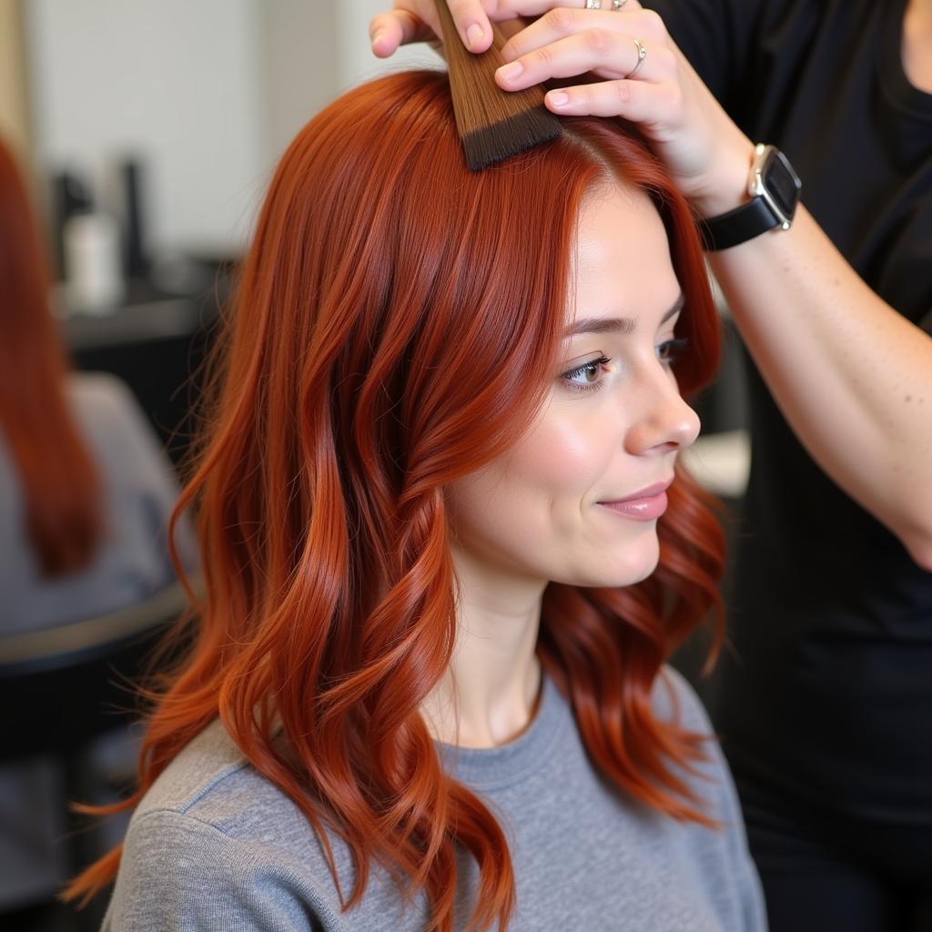 Toning Down Red Hair with Gloss