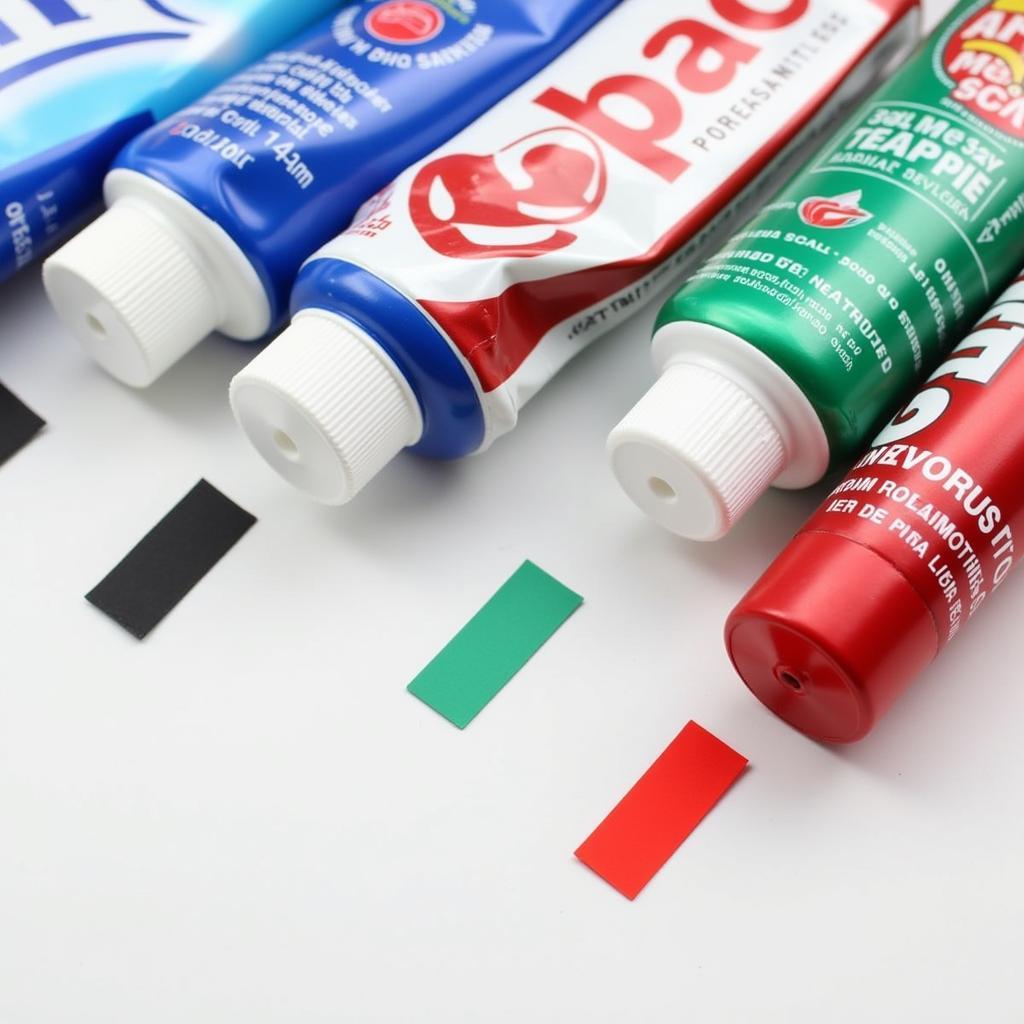 Toothpaste tube with color marks