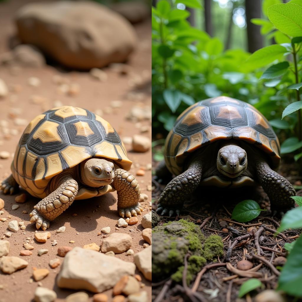 Tortoise Habitat and Color Adaptation