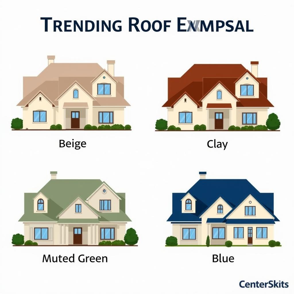 Trending Roof Colors for Resale: Examples of Earth Tones and Muted Shades of Green and Blue on Homes