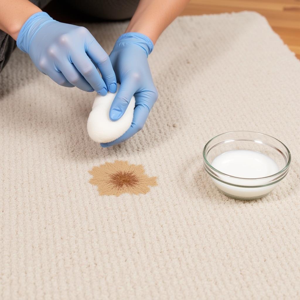 Using Hydrogen Peroxide on a Carpet Stain