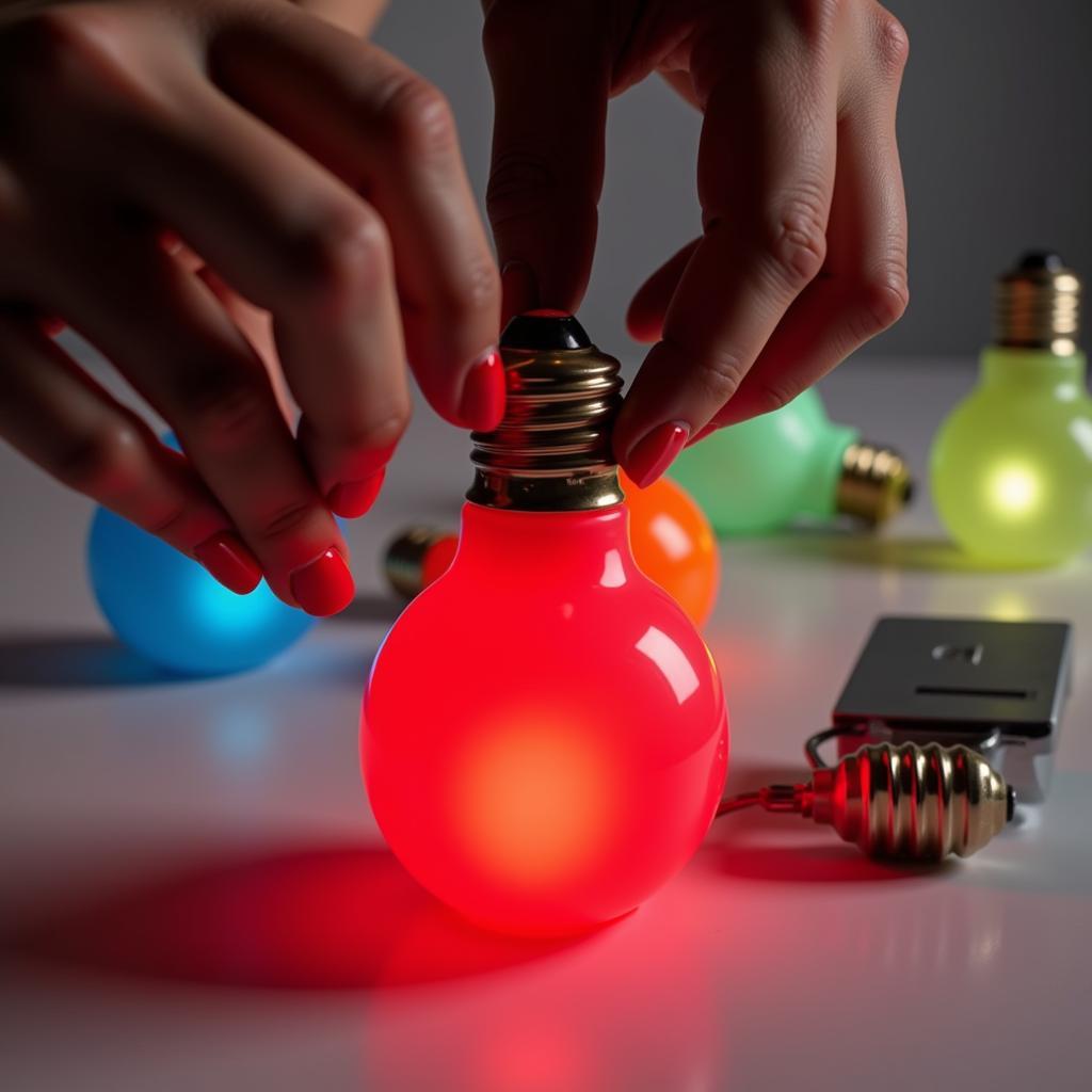 Using Nail Polish to Color Light Bulbs