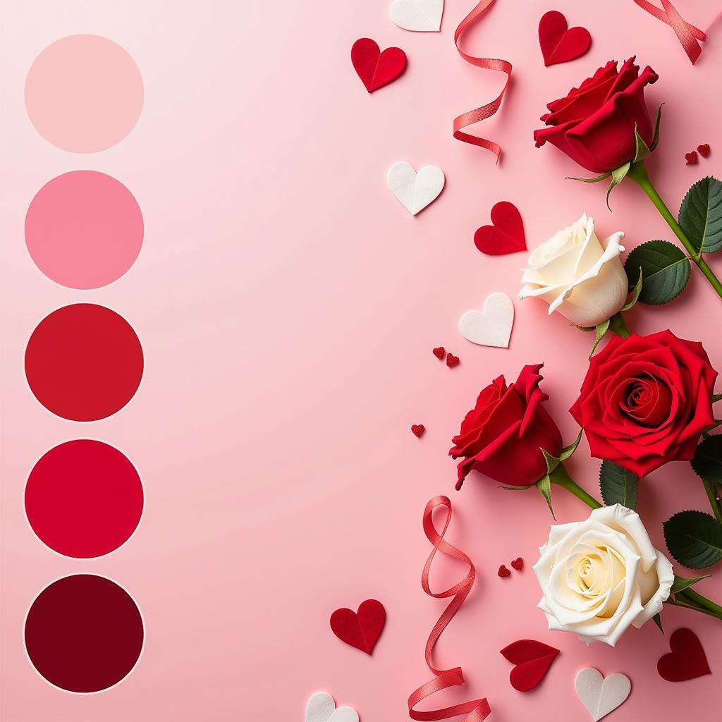 Valentine's Day Color Palette: Red, Pink and White