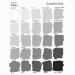 Various Shades of Grey Color Chart