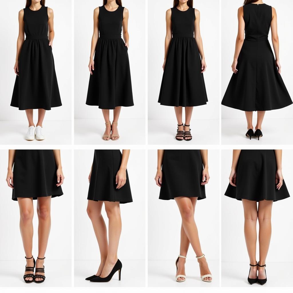 Different Shoe Styles with a Black Dress