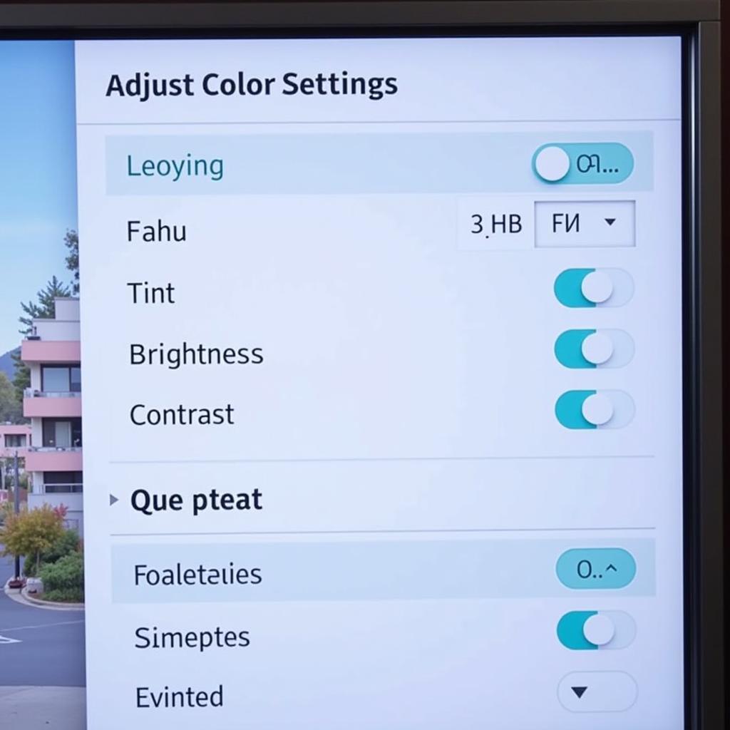 Vizio TV Color Settings Menu