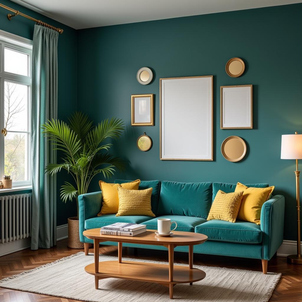 Warm Colors with Teal Interior Design