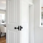 White Door with Black Hinges in a Modern Home