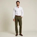 White Dress Shirt with Olive Pants: A Smart Casual Look