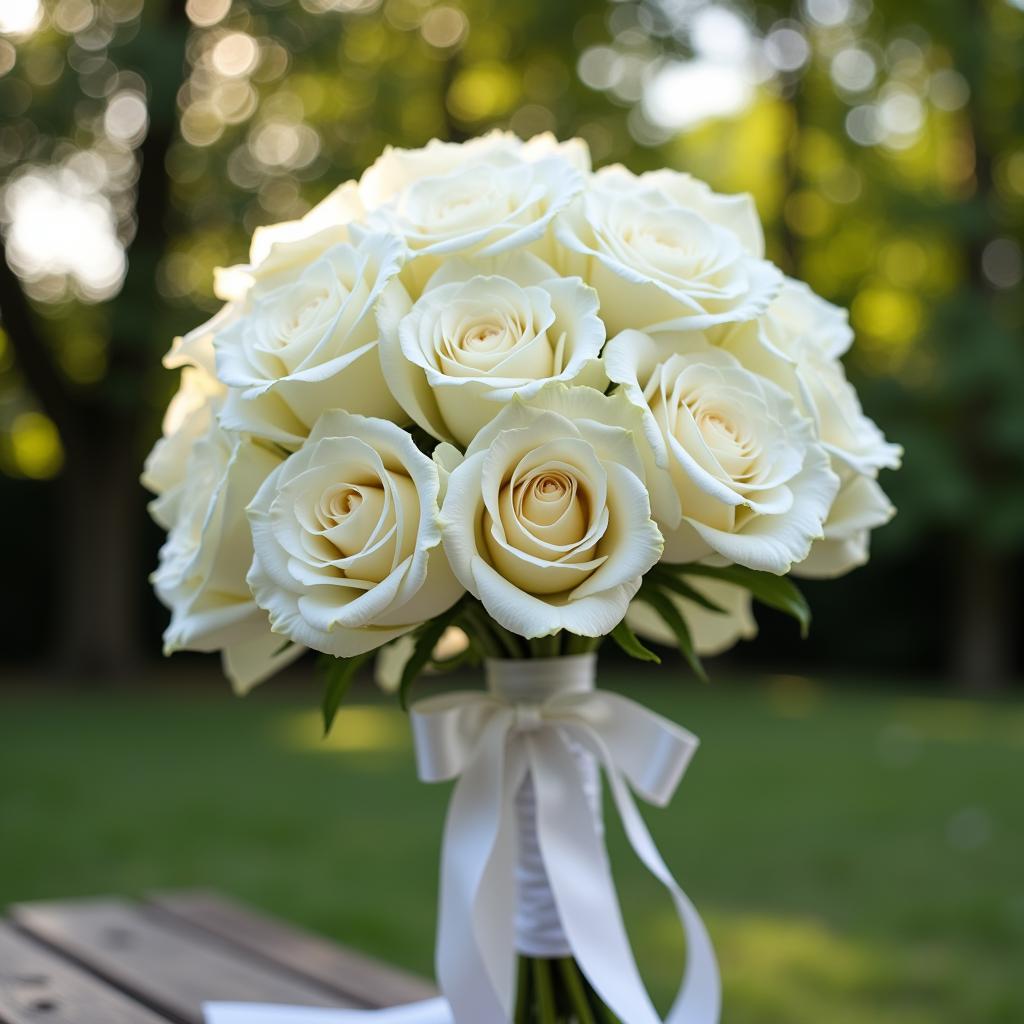 White Roses Symbolize Purity, Innocence, and New Beginnings in Wedding Bouquets