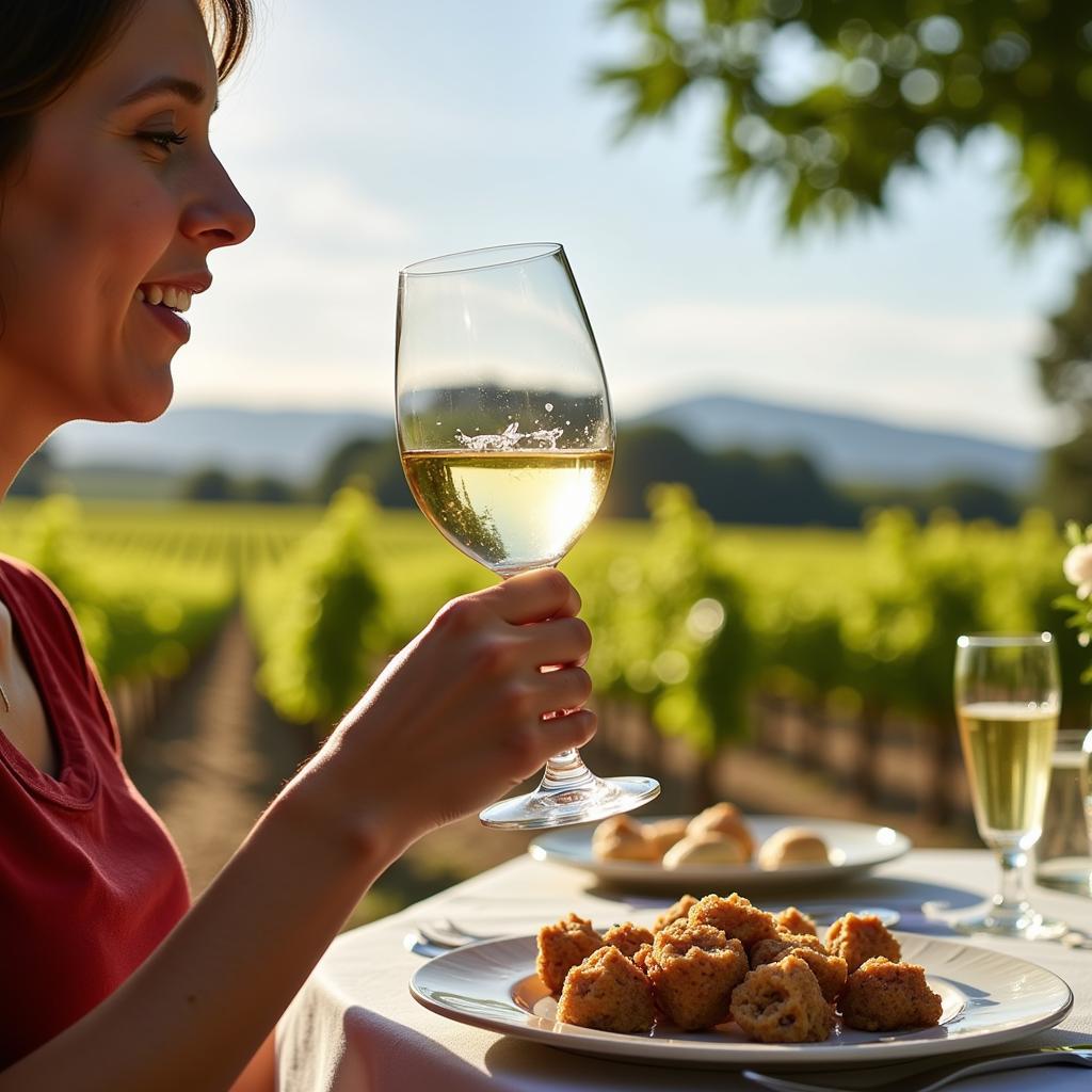 Tasting a glass of White Zinfandel