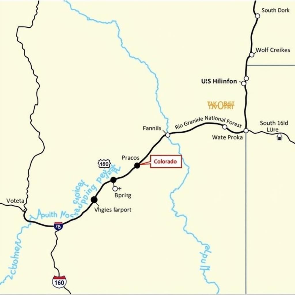 Wolf Creek Pass Location Map in Colorado