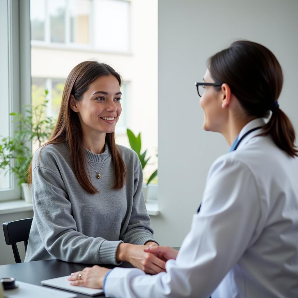 Woman Receiving Support From Doctor