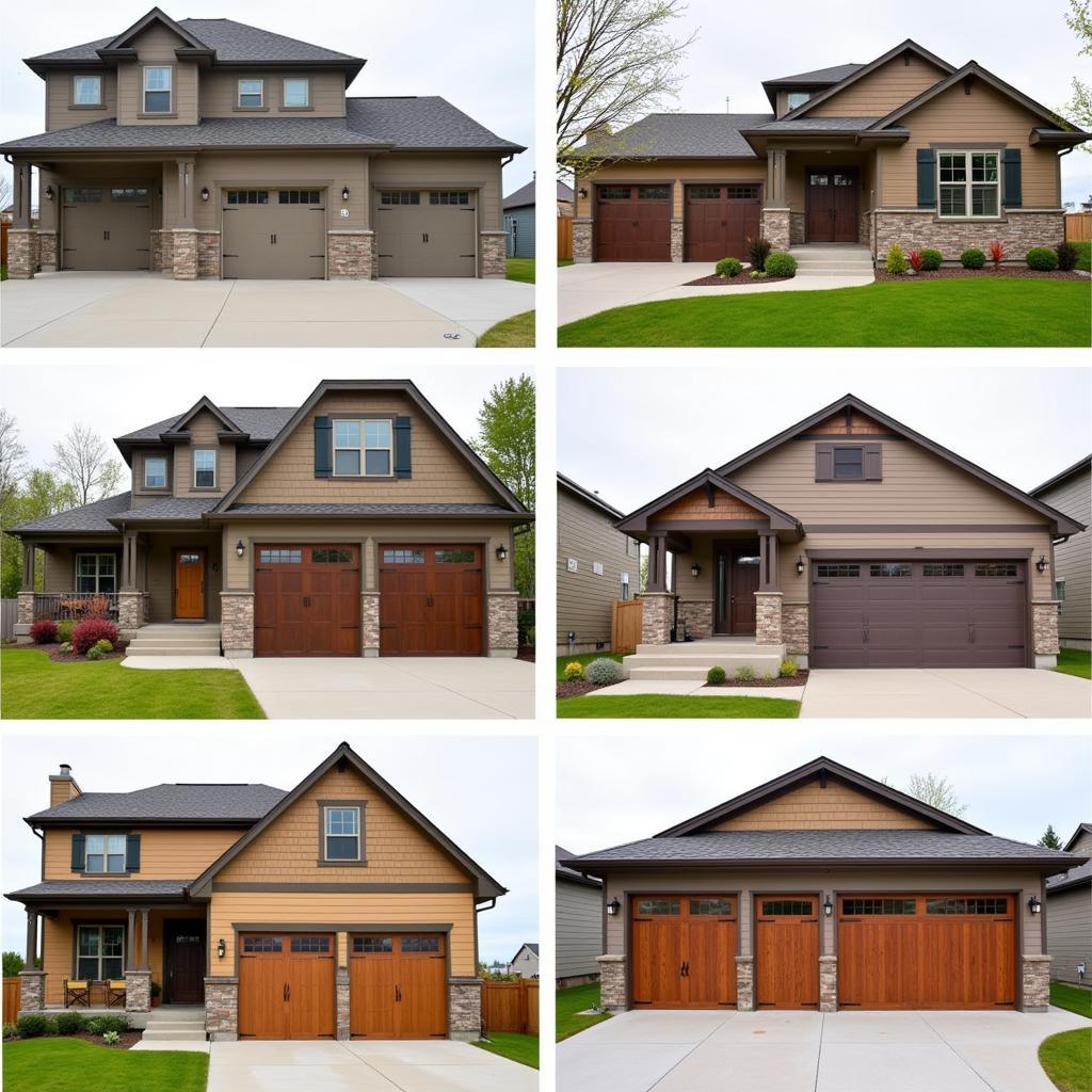 Wood-look Garage Doors and House Color Combinations