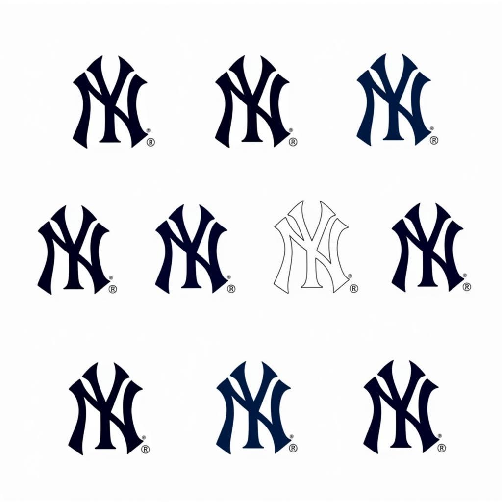 Yankees Logo Color Variations