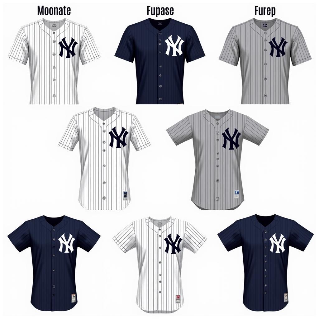 Yankees Navy Blue, White, and Gray Uniforms