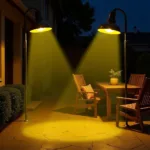 Yellow Bug Light Reducing Insects on Outdoor Patio