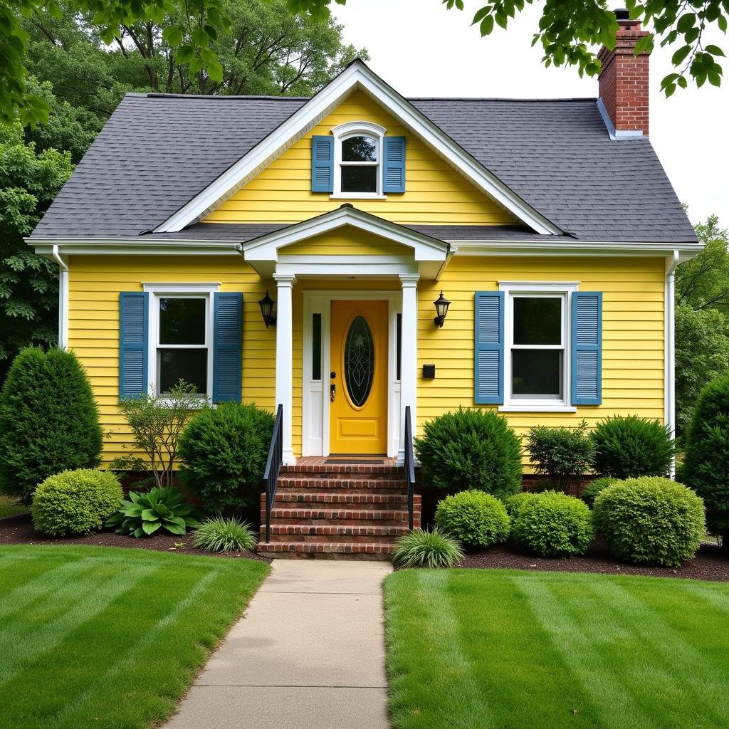 Landscaping and Shutter Colors for Yellow Houses