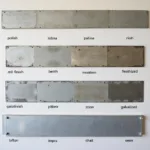 Zinc Metal Sheet Showing Variety of Finishes