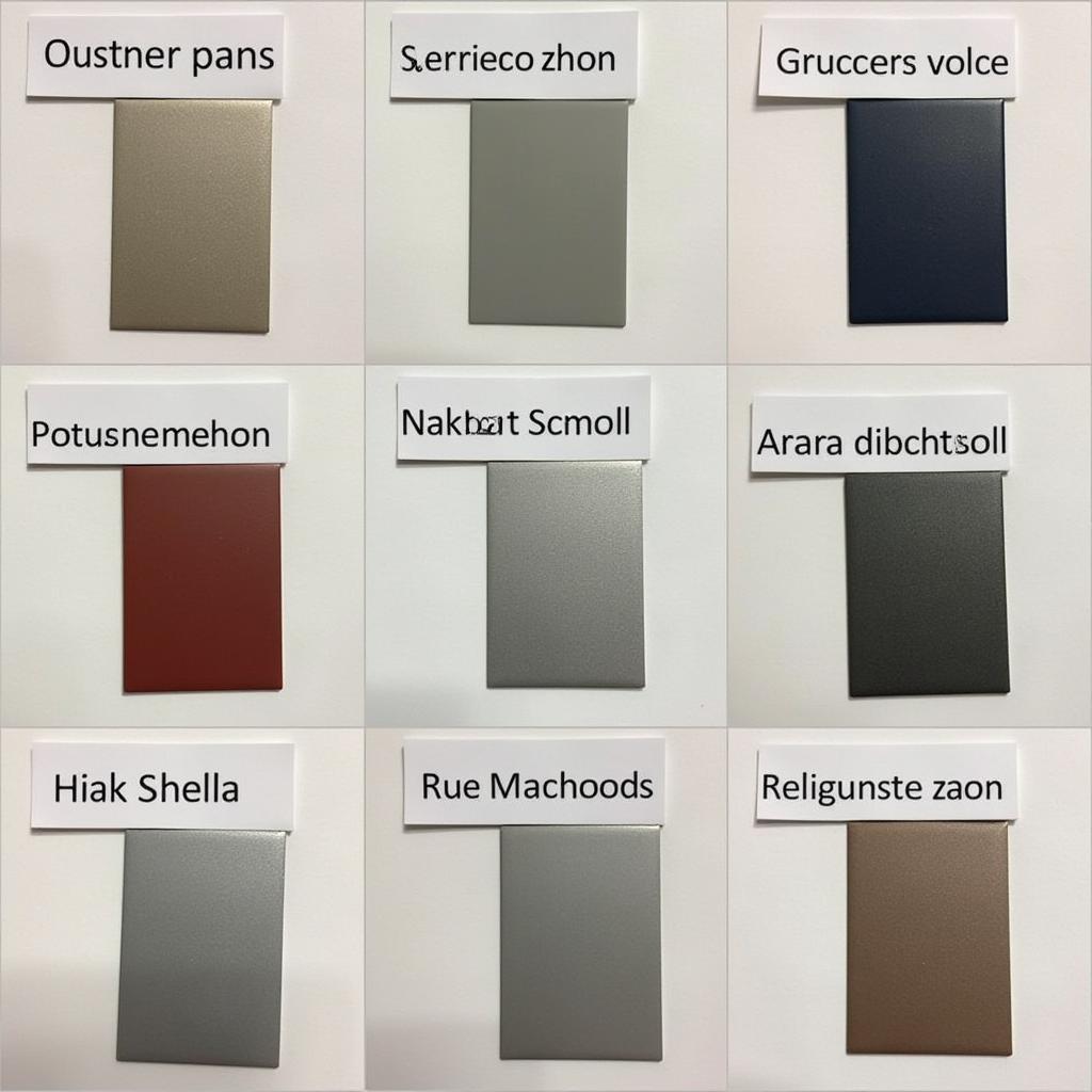 Various Powder Coated Zinc Samples