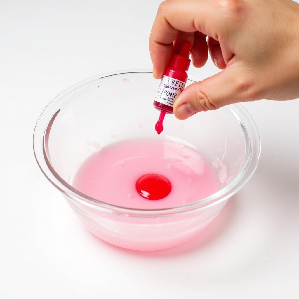 Adding Food Coloring to Slime