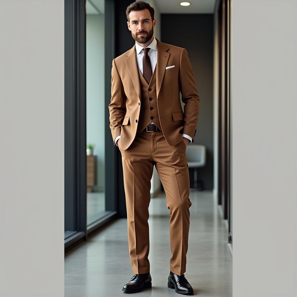 Brown Suit with Black Shoes: A Classic Look