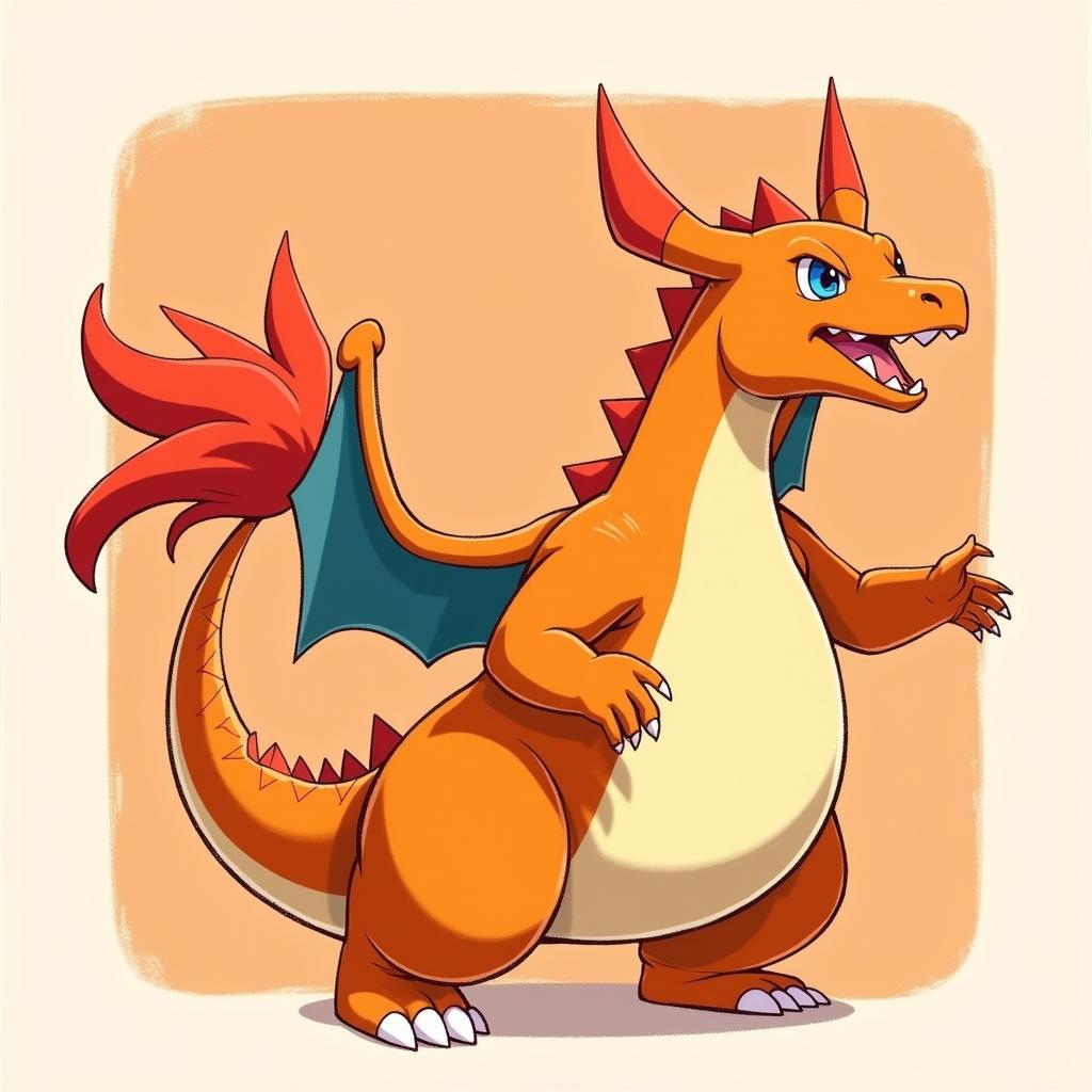 Charizard's Original Artwork Color Palette