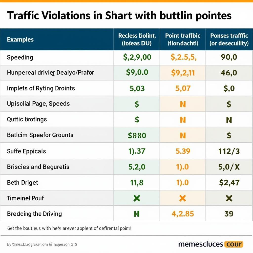 Colorado Point System Violations Chart