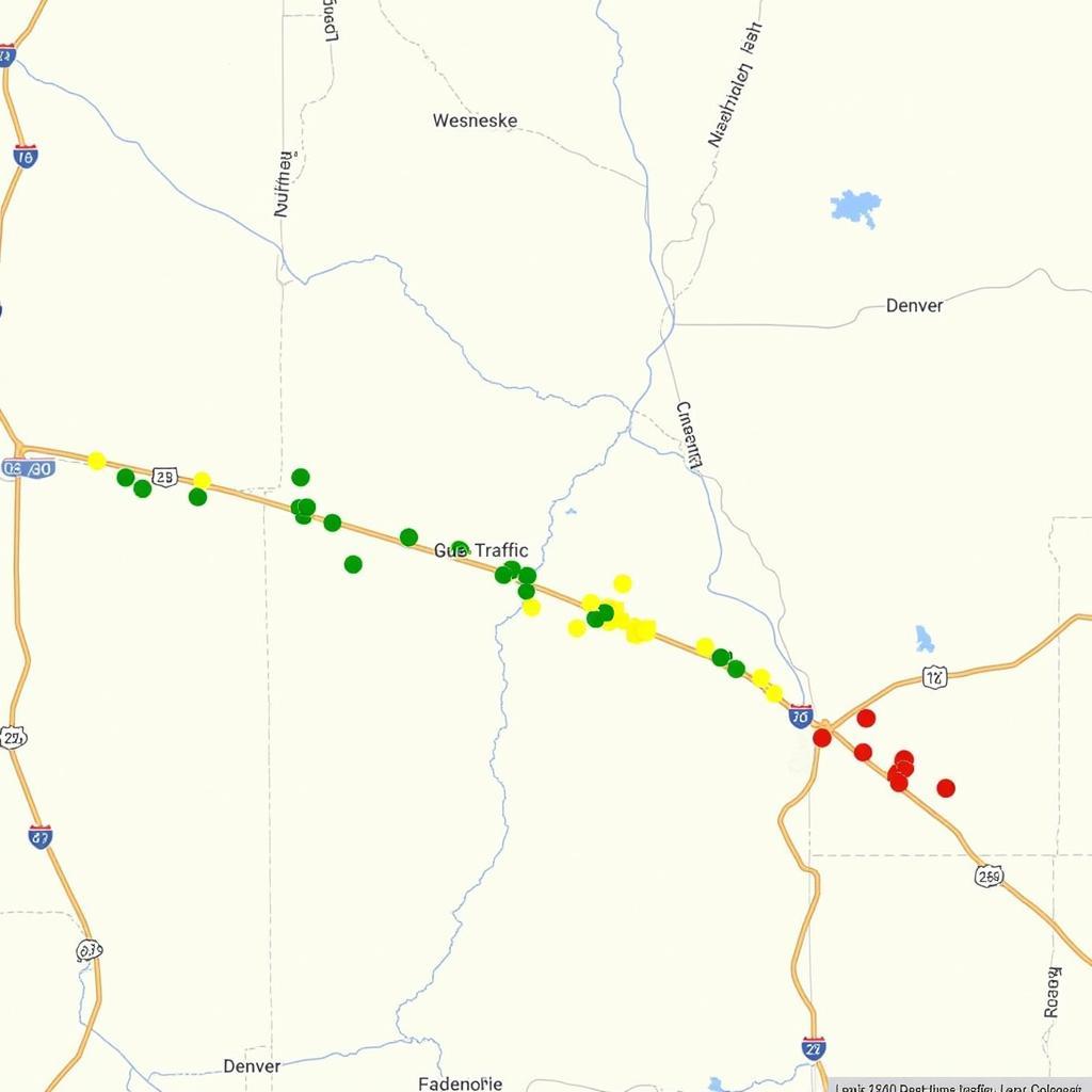 Traffic Map between Colorado Springs and Denver