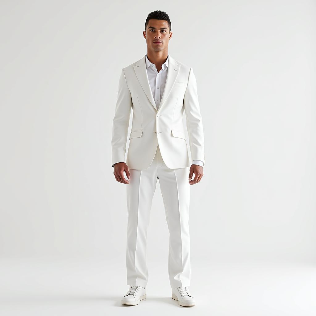 Cristiano Ronaldo wearing white, his favorite color.