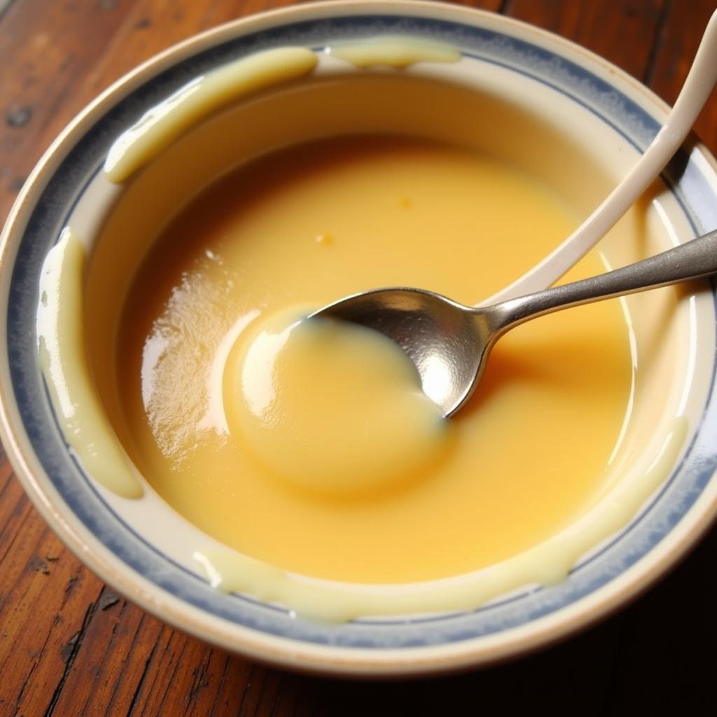 Darkened Sweetened Condensed Milk in a Bowl