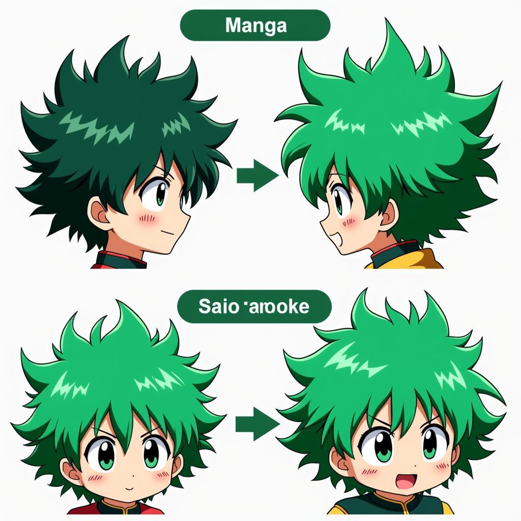 Deku's Hair in Manga and Anime