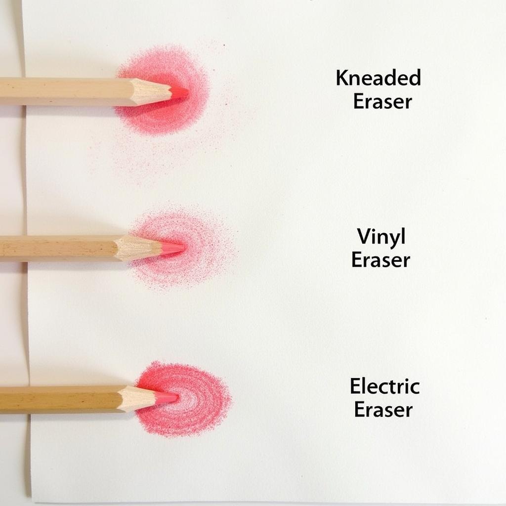 Erasing Colored Pencil with Different Erasers