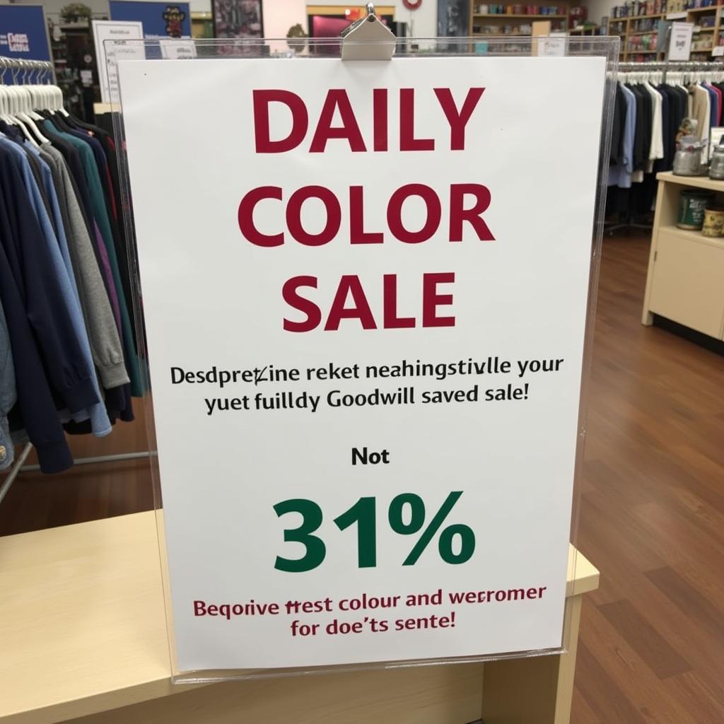 Goodwill Color Sale Sign